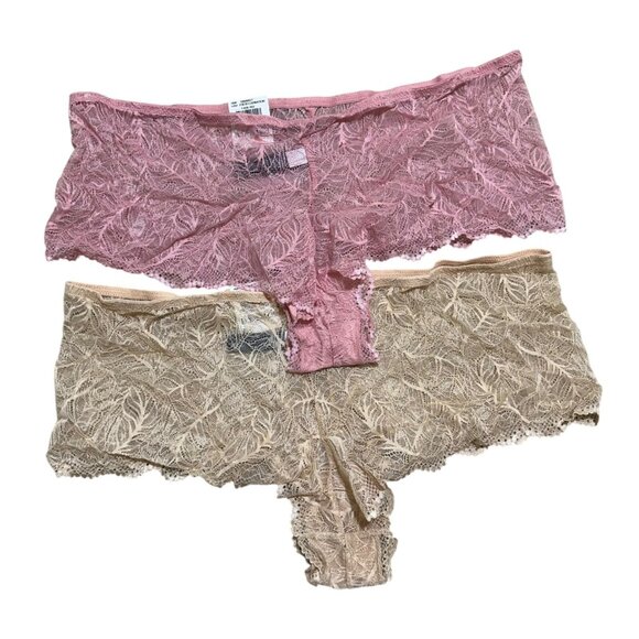 INC Intl Concept Plus Size 2X Lace Boyshort Panties (2)‎ Pair Frappe Pink - NWT - Picture 6 of 6